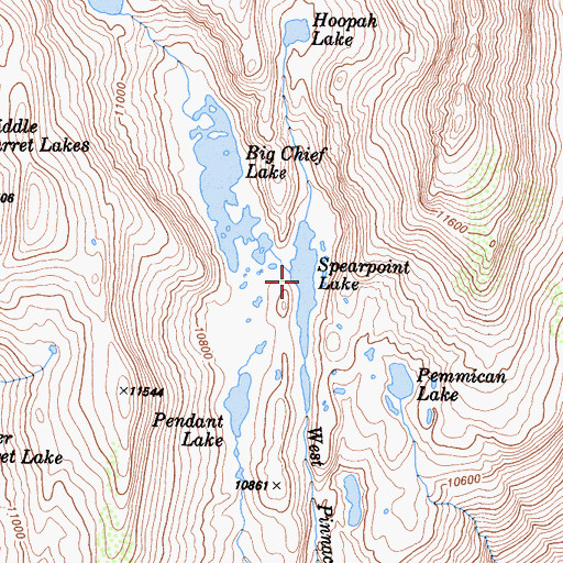 Topographic Map of Spearpoint Lake, CA