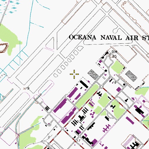 Topographic Map of Oceana Naval Air Station/Apollo Soucek Field, VA