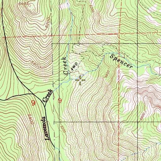 Topographic Map of Spencer Creek, CA
