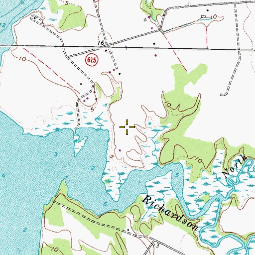 Topographic Map of Folly Neck Airport, VA