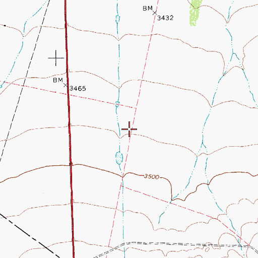 Topographic Map of Seven Springs Airport, TX