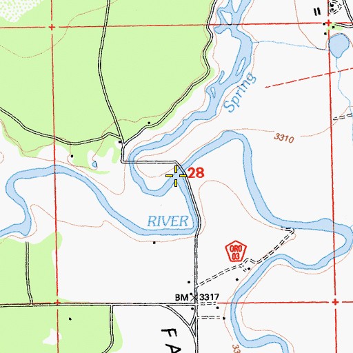 Topographic Map of Spring Creek, CA