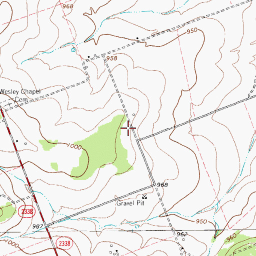 Topographic Map of Keno Field, TX