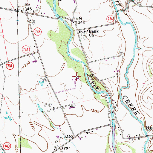 Topographic Map of Riverland Dairy, VA