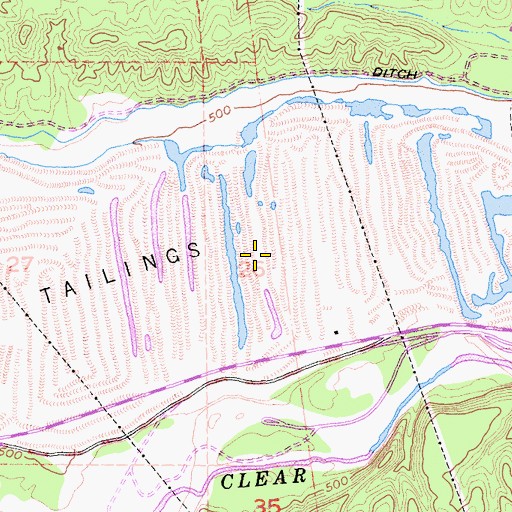 Topographic Map of Clear Creek Tailings Pit, CA