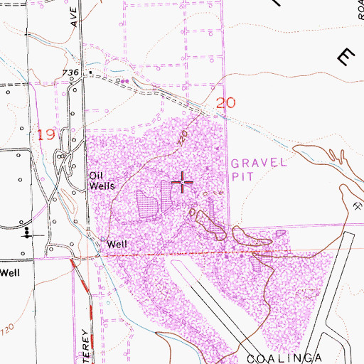 Topographic Map of Coalinga Pit, CA