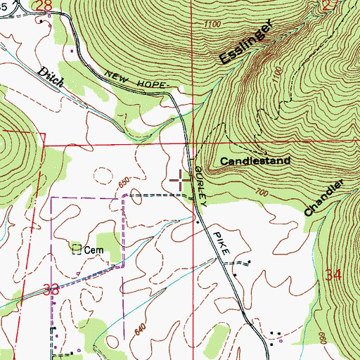 Topographic Map of Frerichs Airport, AL