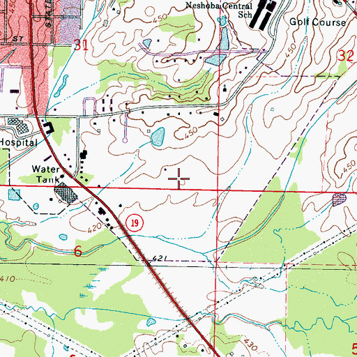Topographic Map of Barrett Field, MS