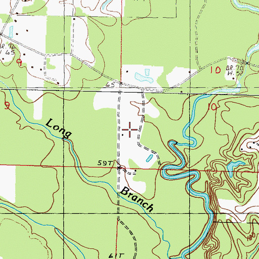 Topographic Map of George Ford Airport, MS