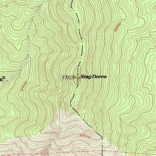 Topographic Map of Stag Dome, CA