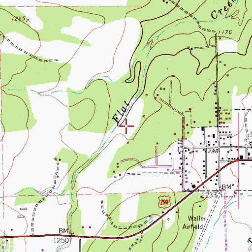 Topographic Map of Danz Ranch Airport, TX
