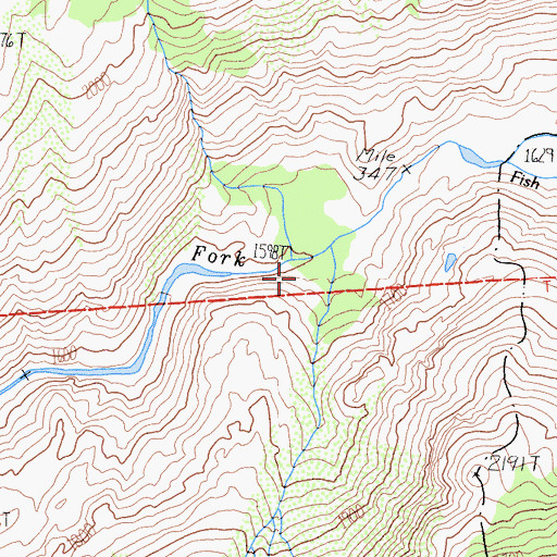 Topographic Map of Stairway Creek, CA