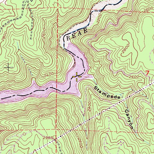Topographic Map of Stampede Canyon, CA