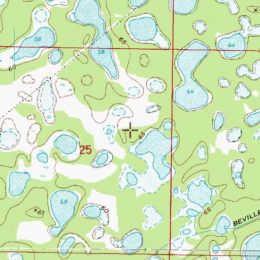 Topographic Map of Connell's Wahoo Airport, FL