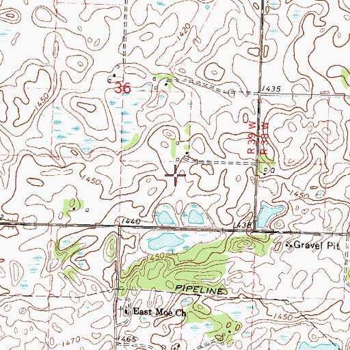 Topographic Map of Angen Field, MN