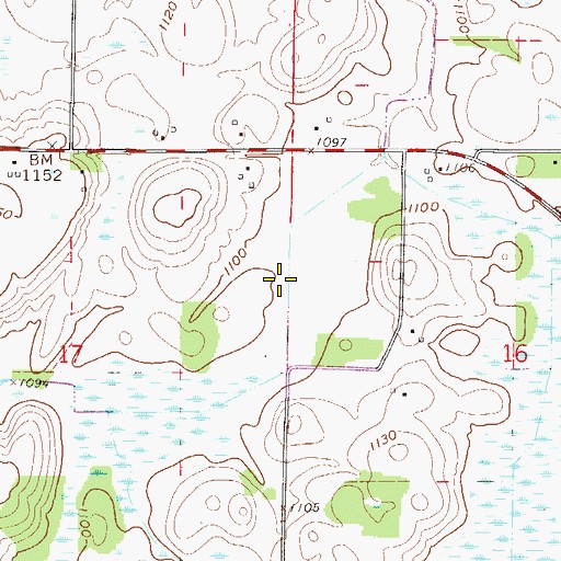 Topographic Map of Tuma Private Airport, MN