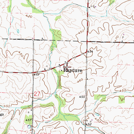 Topographic Map of Bugtown Airport, IN