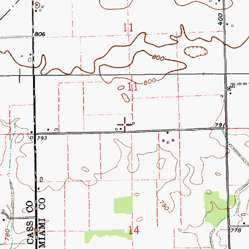 Topographic Map of Caldwell Field, IN
