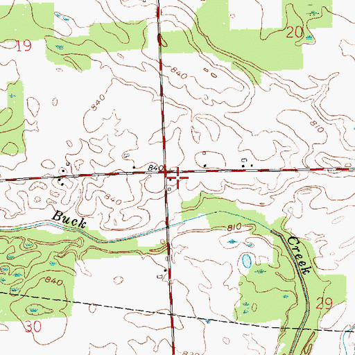 Topographic Map of Kline Field Airport (historical), IN