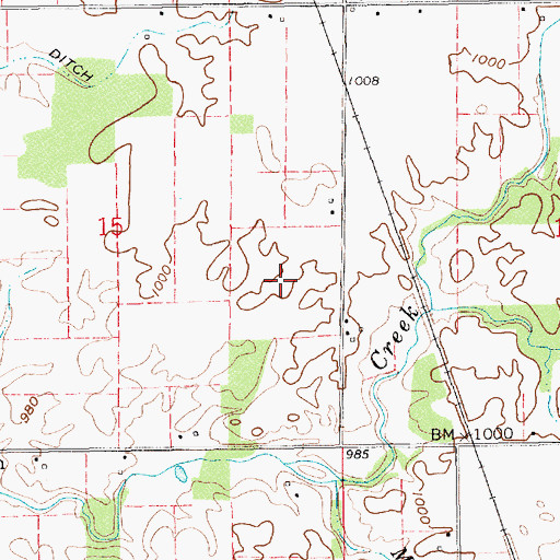 Topographic Map of Sugar Creek Air Park, IN
