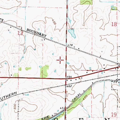 Topographic Map of Hollingsworth Airport (historical), IN