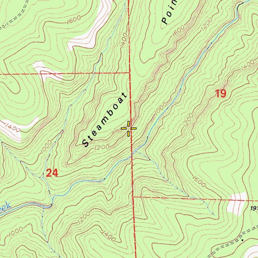 Topographic Map of Steamboat Point, CA