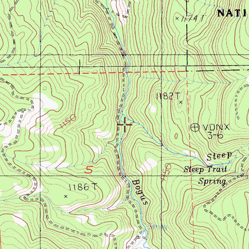 Topographic Map of Steep Trail Creek, CA