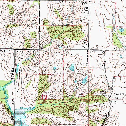 Topographic Map of De Louis Field, IA