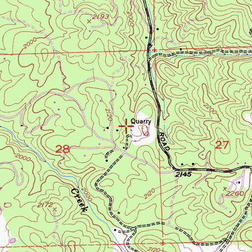 Topographic Map of Diamond Springs Quarry, CA