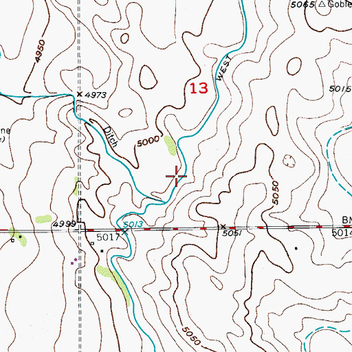 Topographic Map of West Speer Canal, CO