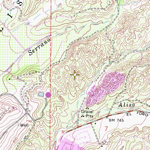 Topographic Map of El Toro Pit, CA
