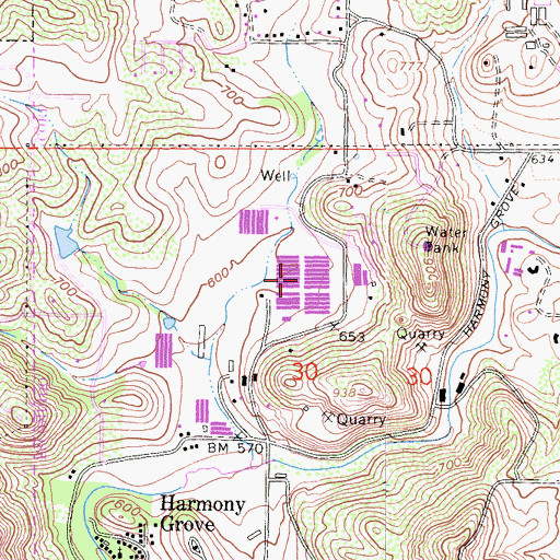 Topographic Map of Harmony Egg Ranch, CA