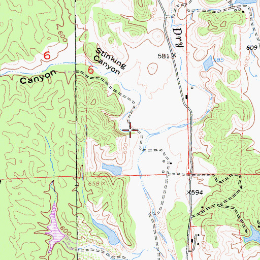 Topographic Map of Stinking Canyon, CA