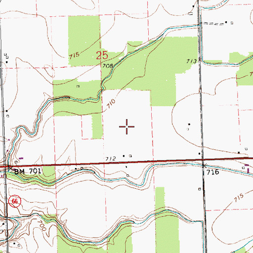 Topographic Map of Buehrer Farms, OH