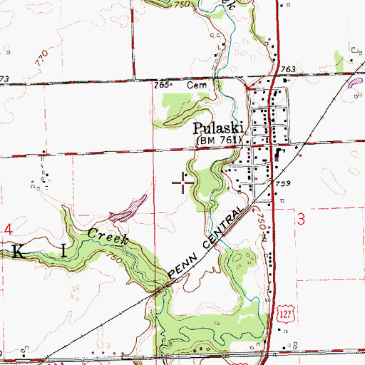 Topographic Map of Boynton Farm, OH