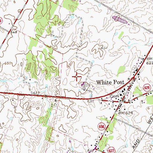 Topographic Map of Oak Hill Silk Farm, VA