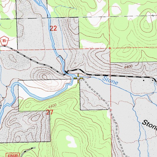 Topographic Map of Stone Coal Creek, CA
