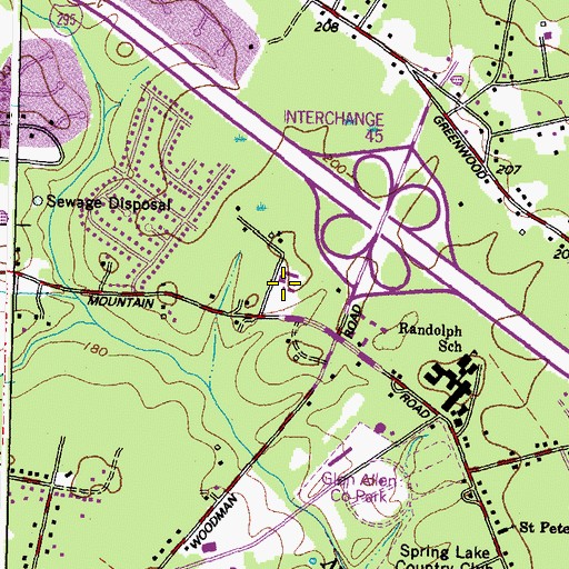 Topographic Map of The Greenhouse, VA