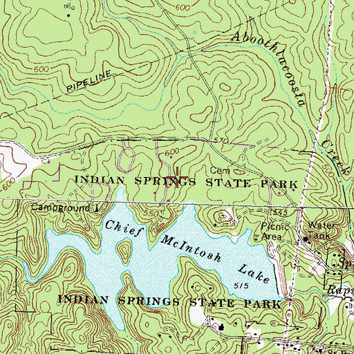 Topographic Map of Indian Spring Military District (historical), GA
