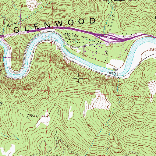 Topographic Map of No Name Bridge, CO