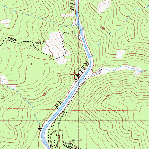 Topographic Map of Stony Creek, CA