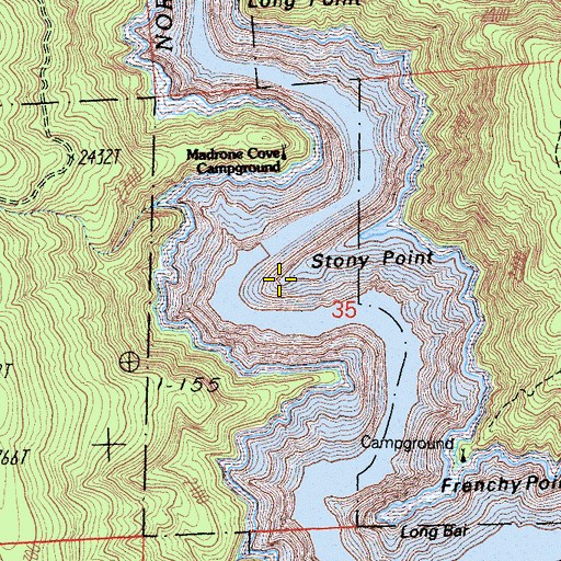 Topographic Map of Stony Point, CA
