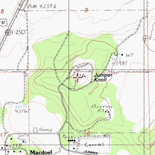 Topographic Map of Juniper Knoll Pit, CA