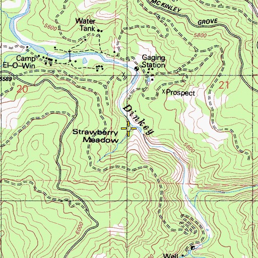 Topographic Map of Strawberry Meadow Creek, CA