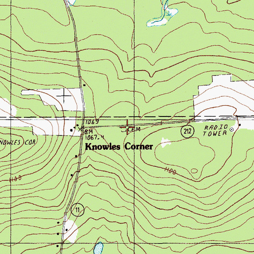 Topographic Map of Cooper Cemetery, ME