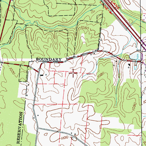 Topographic Map of Bains Orchard, TN
