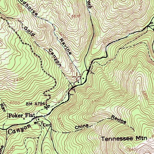 Topographic Map of Studhorse Ravine, CA