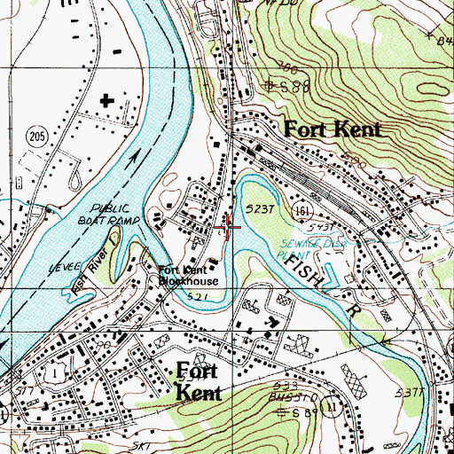 Topographic Map of Old Saint Louis Catholic Cemetery, ME