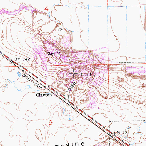 Topographic Map of Lincoln Clay Mine, CA
