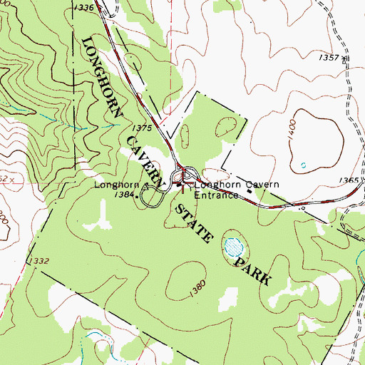 Topographic Map of Sam Bass Arch, TX